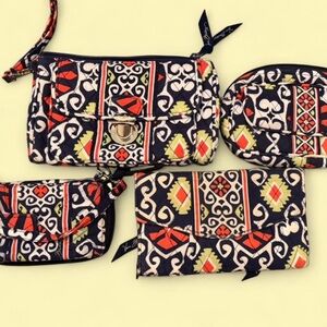 Vera Bradley Black and Red Patterned Clutch Set